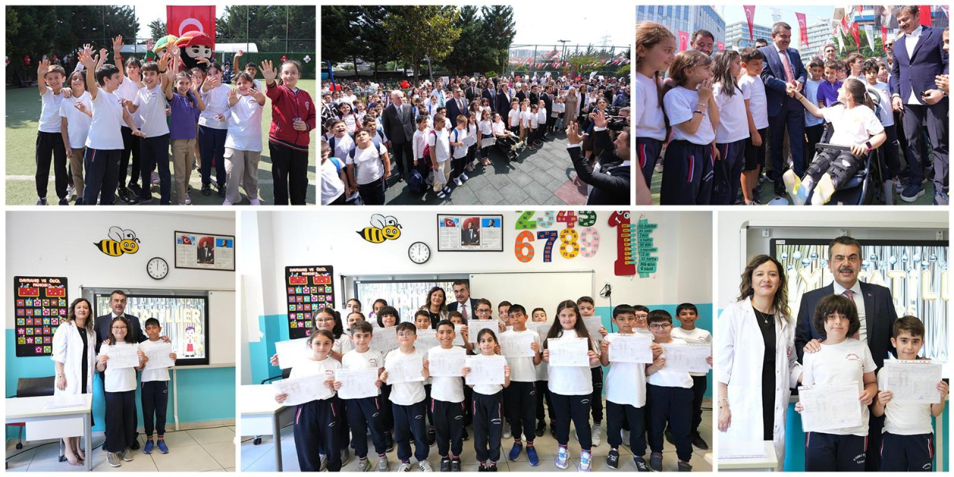 BAKAN TEKİN, ÖĞRENCİLERİN KARNE HEYECANINI PAYLAŞTI